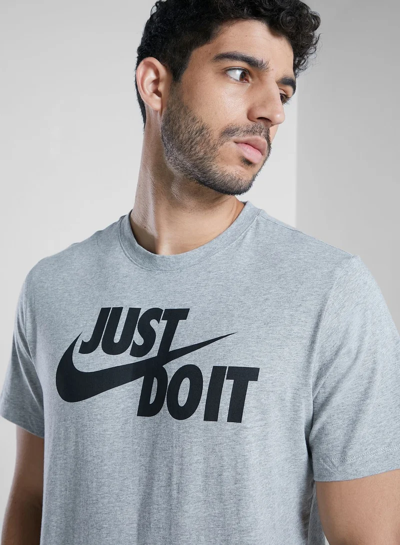 Nike DK GREY HEATHER/(BLACK) M NSW TEE JUST DO IT SWOOSH for Men | Best Price UAE