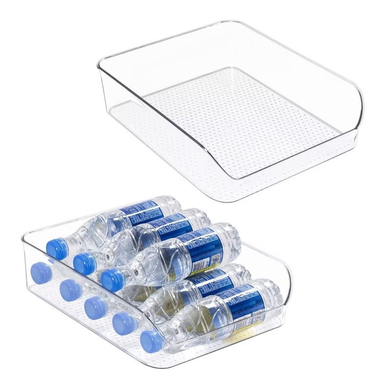 Ettori 2 Pack Water Bottle Organizer Refrigerator Organizer Bins and Clear Storage Bins for Fridge Freezer Cabinet Cupboard Pantry Shelf BPAFree