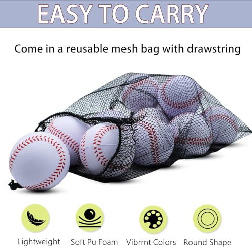 Magicorange Foam Baseballs, 20 Pack Practice Training Baseballs Unmarked Baseball Soft Toss, Batting, Fielding, Hitting, Pitching (Colorful) - Image 4