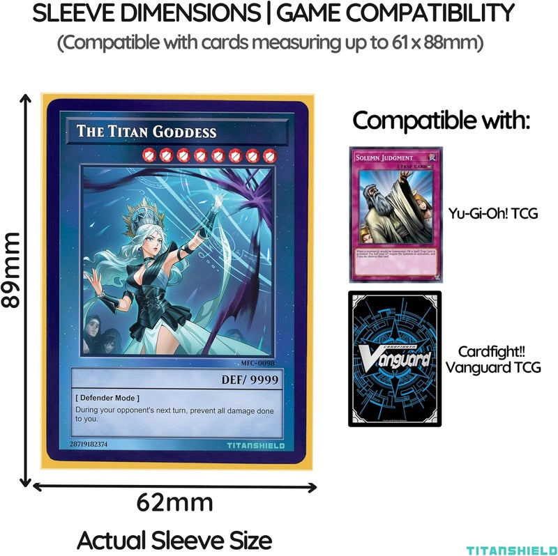 TitanShield (150 Sleeve/Yellow) Small Japanese Sized Trading Card Sleeves Deck Protector for Yu-Gi-Oh, Cardfight!! Vanguard & More - Image 4