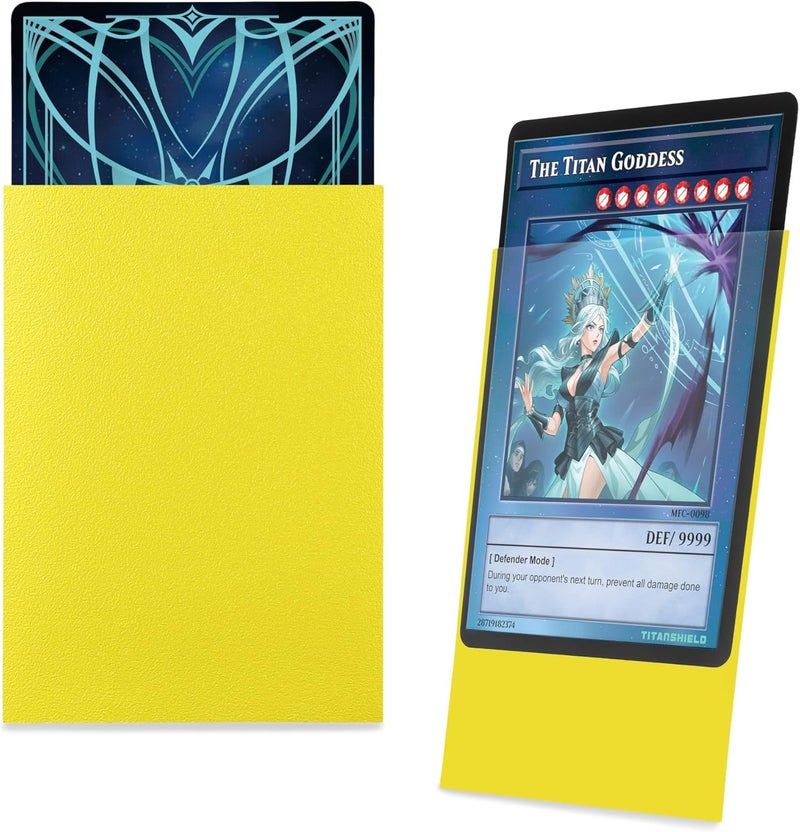 TitanShield (150 Sleeve/Yellow) Small Japanese Sized Trading Card Sleeves Deck Protector for Yu-Gi-Oh, Cardfight!! Vanguard & More - Image 3