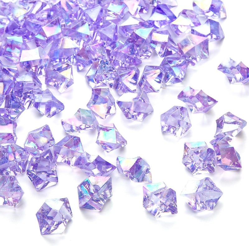 DomeStar 150PCS Purple Fake Ice, Vase Fillers Sparkling Plastic Gems Purple Acrylic Crushed Ice Wedding Party Decoration Table Scatter Display - Image 1