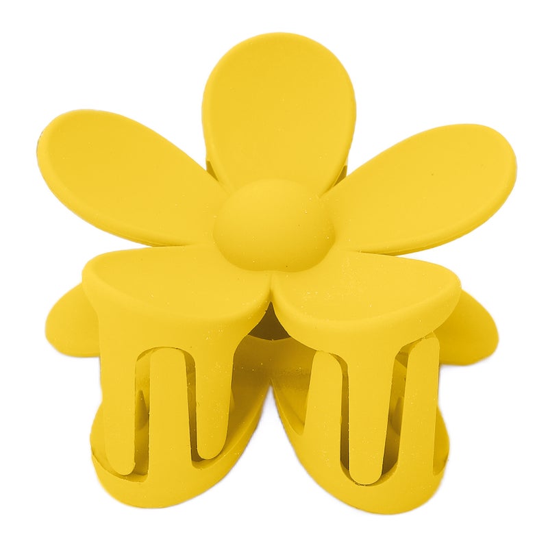 Plastic Jaw Clip Double Lock Tooth Matt Flower Shaped Non Slip Catch Hairpin AccessoriesLemon Yellow - Image 1