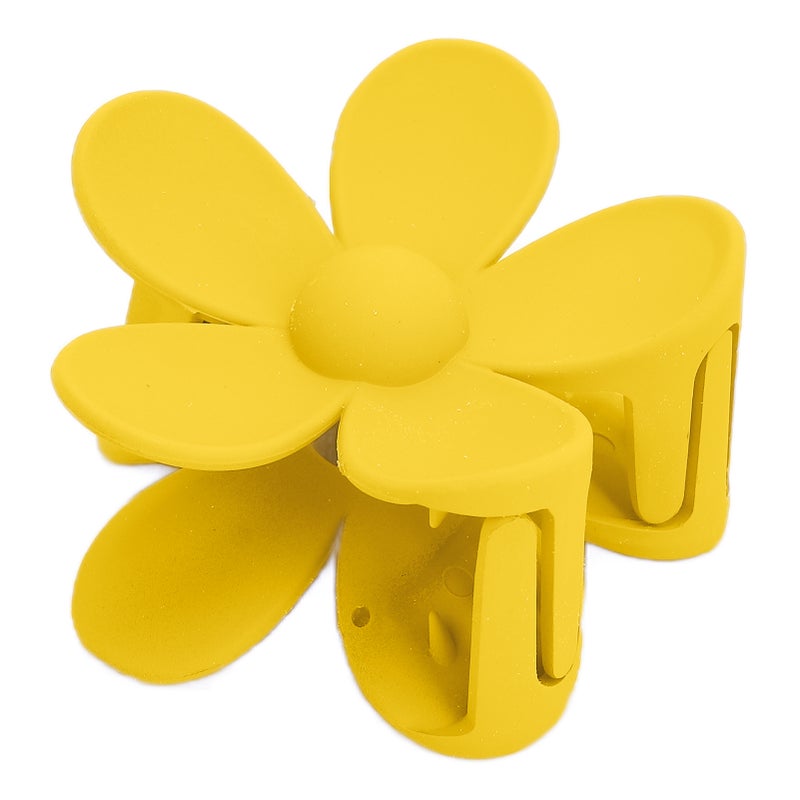 Plastic Jaw Clip Double Lock Tooth Matt Flower Shaped Non Slip Catch Hairpin AccessoriesLemon Yellow - Image 3