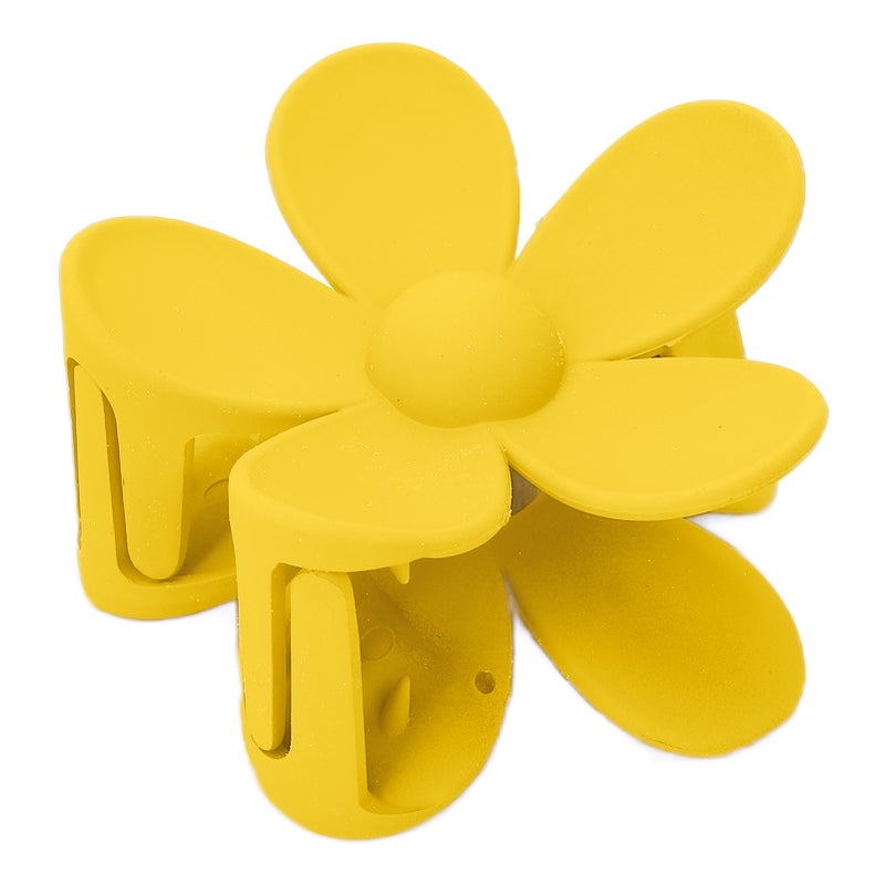 Plastic Jaw Clip Double Lock Tooth Matt Flower Shaped Non Slip Catch Hairpin AccessoriesLemon Yellow - Image 2