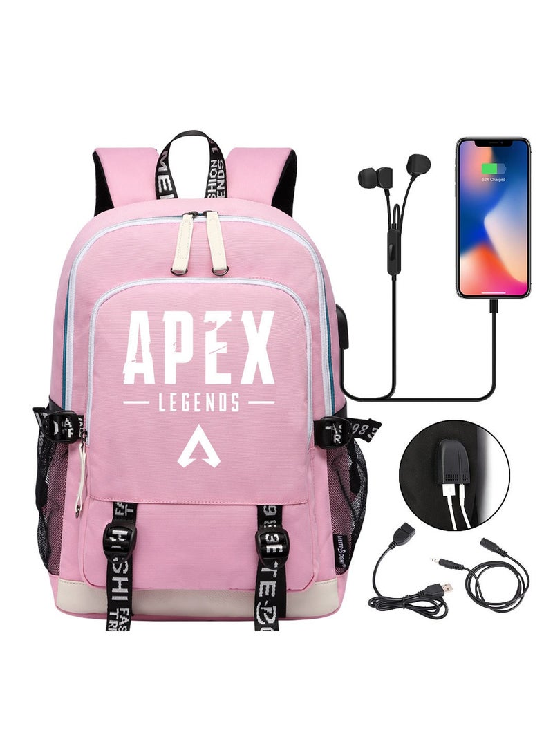 حقيبة ظهر مطبوعة بمنفذ USB للشباب المشغولين