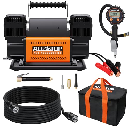 ALL-TOP Dual Cylinder Air Compressor with Digital Pressure Gauge Tire Inflator Kit, 12V Portable Inflator 12.35ft³/Min, Offroad Air Pump for Truck Tires, Heavy Duty Max 150 PSI for 4x4 Vehicle & RV - Image 4