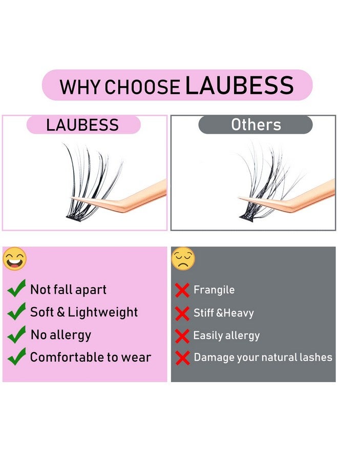 LAUBESS Individual Lashes 240Pcs Diy Eyelash Extension 20D C Curl Cluster Lashes Natural Look Long Individual Lash Extensions Volume Lash Cluster Eyelashes (20D0.07C916Mm) - Image 3