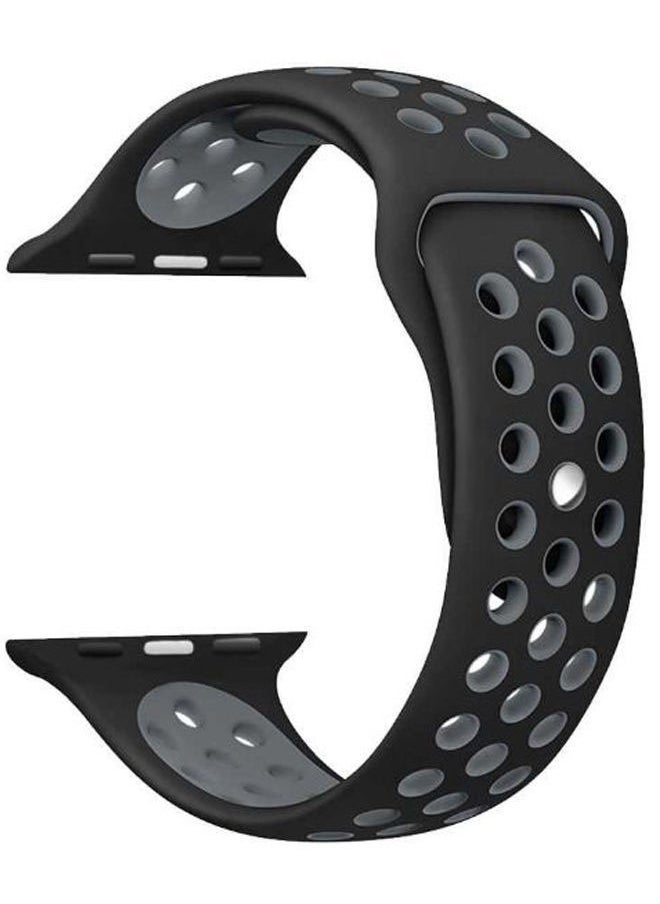 NIBEMINENT - Replacement Band For Apple Watch Nike+ 42-44mm Black/Grey - Image 1