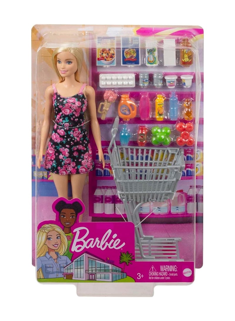 Barbie Shopping Time Doll Grocery Cart Playset - Image 2