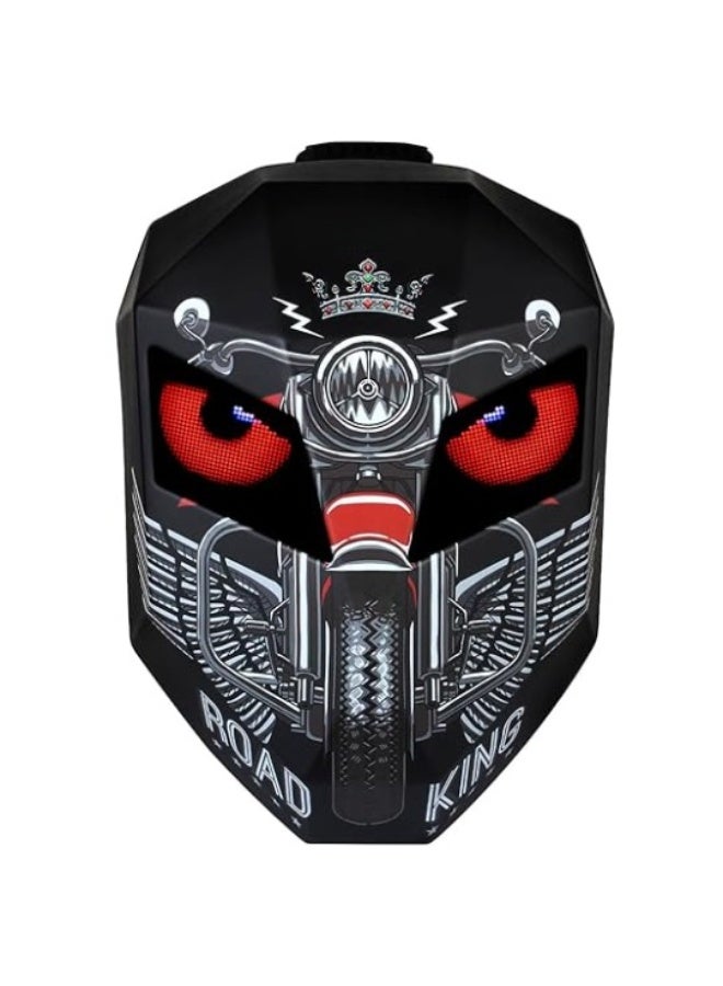 حقيبة ظهر دراجة نارية من Crelander حقيبة ظهر الفارس قابلة للبرمجة بإضاءة LED حقيبة كمبيوتر محمول صلبة لركوب الدراجات النارية بشاشة عالية الدقة ومنضر جميل لون اسود - Image 1