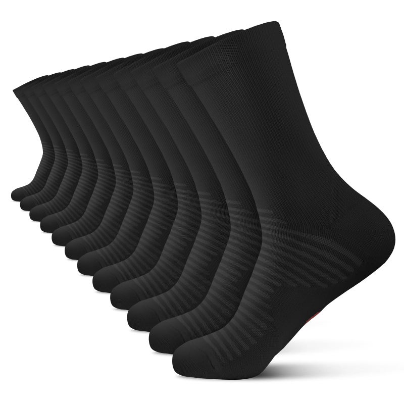 PAPLUS Compression Athletic Crew Socks (6 Pairs) for Men & Women - Image 1
