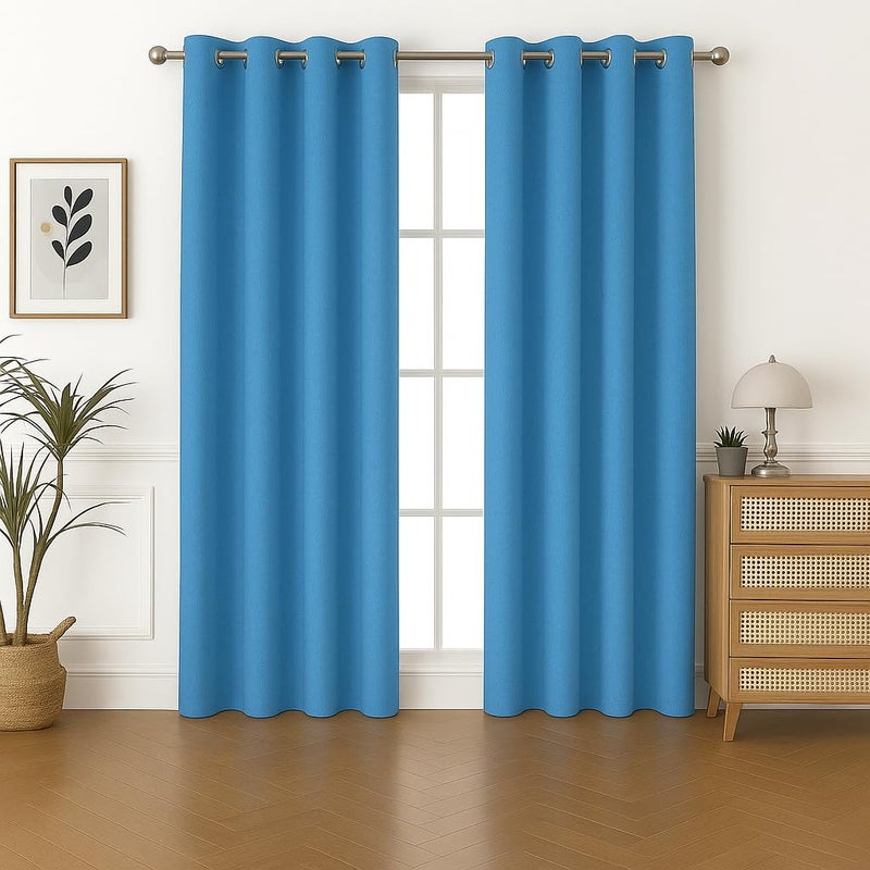 Amali Regal Dimout curtains with 16 Grommets in 2 panels Size (W132 x L 274cm) for living room Decor or bedroom window noise reduction and light blocking - Image 1