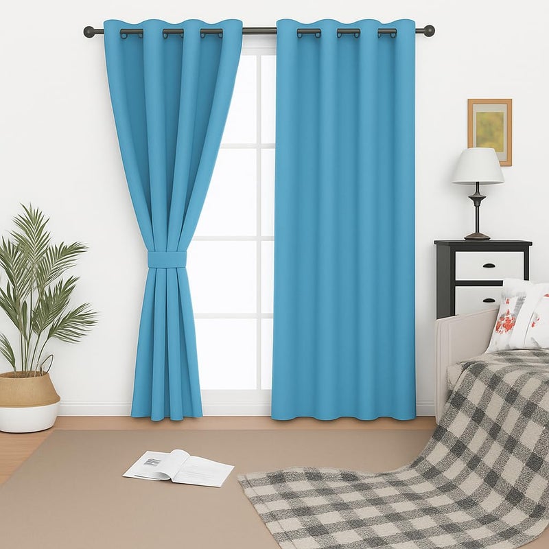 Amali Regal Dimout curtains with 16 Grommets in 2 panels Size (W132 x L 274cm) for living room Decor or bedroom window noise reduction and light blocking - Image 2