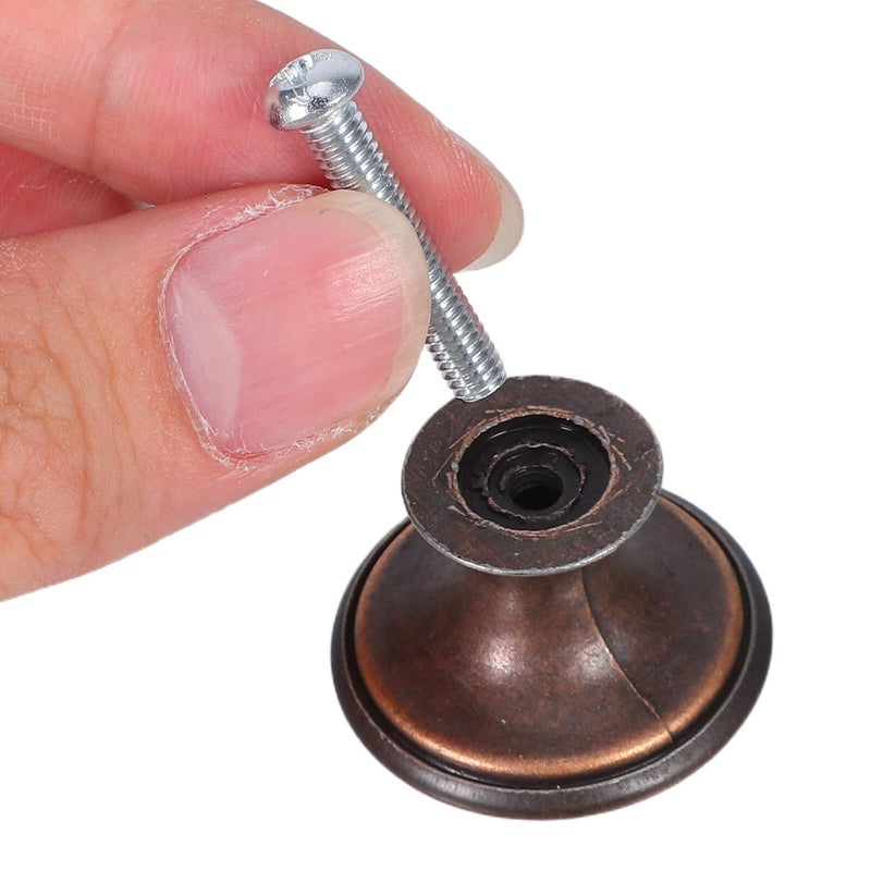 Red Bronze Single Hole Cabinet Handles 10Pcs Round Flat Head Drawer Pulls For Kitchen Wardrobe Furniture - Image 4