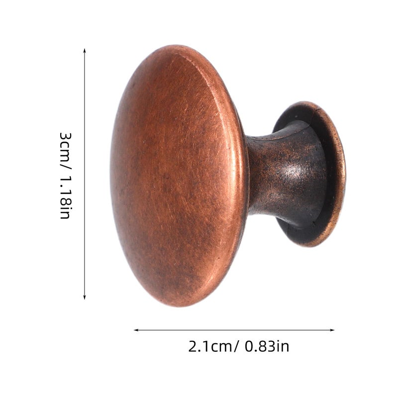 Red Bronze Single Hole Cabinet Handles 10Pcs Round Flat Head Drawer Pulls For Kitchen Wardrobe Furniture - Image 3