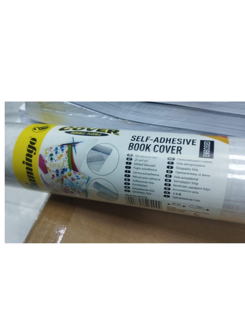 Flamingo لفافة غلاف كتب/دفاتر ملاحظات لاصقة ذاتية اللصق من FLAMINGO بطول 45 سم × 10 أمتار - Image 1