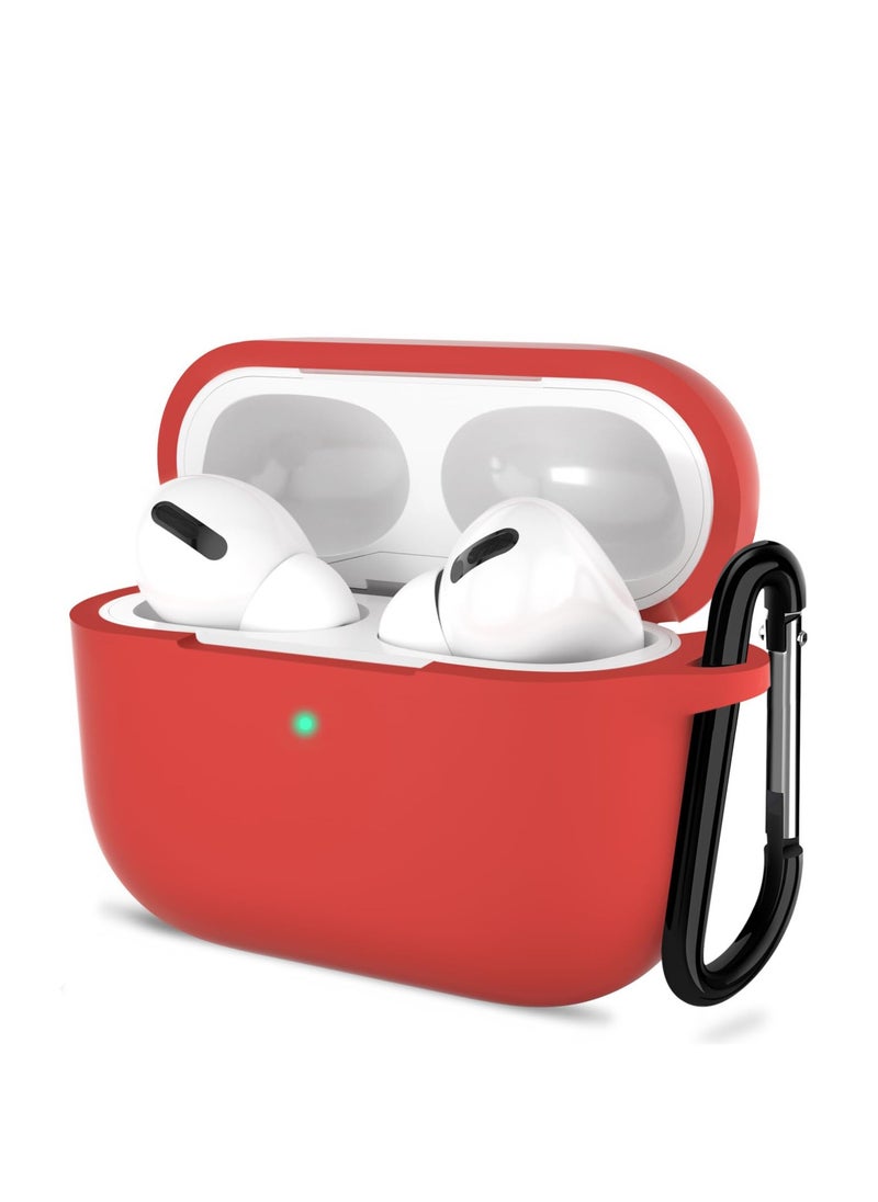 ماركة غير محددة - غطاء حماية ناعم من السيليكون ممتص للصدمات لسماعات Apple Airpods Pro2 الجيل الثاني مع سلسلة مفاتيح، ومصباح LED أمامي مرئي (أحمر) - Image 1