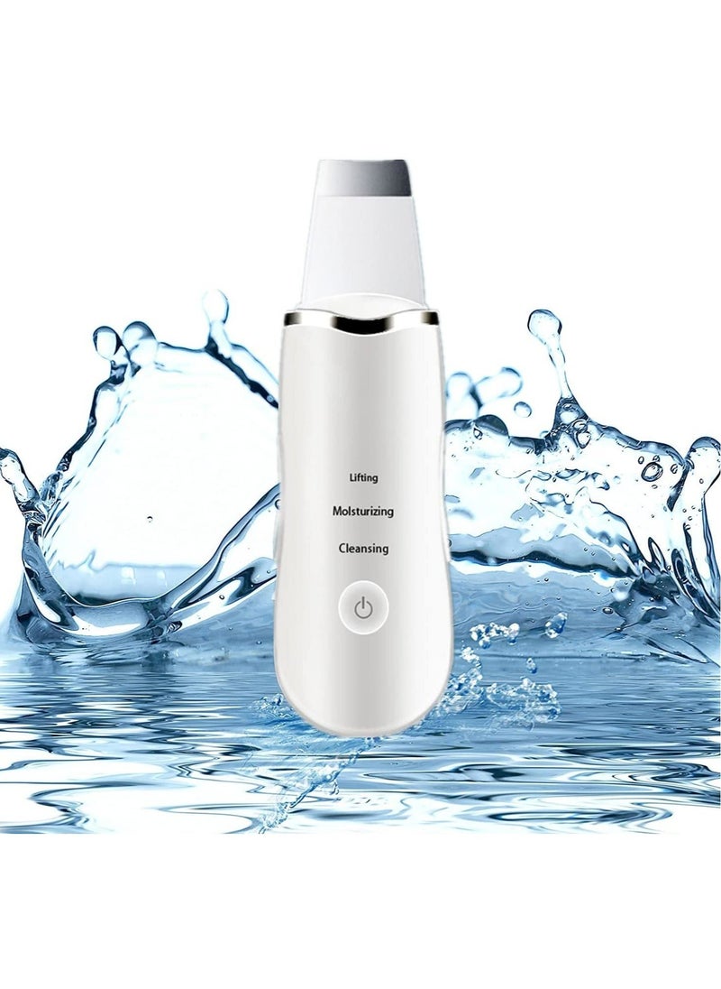 Y&D Vibrate Deep Face Cleaning Skin Scrubber, Remove Dirt Blackhead Reduce Wrinkles Facial Lifting Peeling Ultrasonic Shovel White  - Image 1