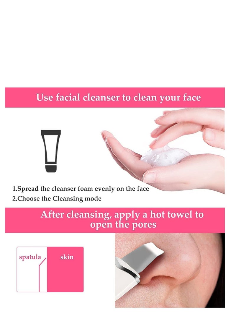 Y&D Vibrate Deep Face Cleaning Skin Scrubber, Remove Dirt Blackhead Reduce Wrinkles Facial Lifting Peeling Ultrasonic Shovel White  - Image 5