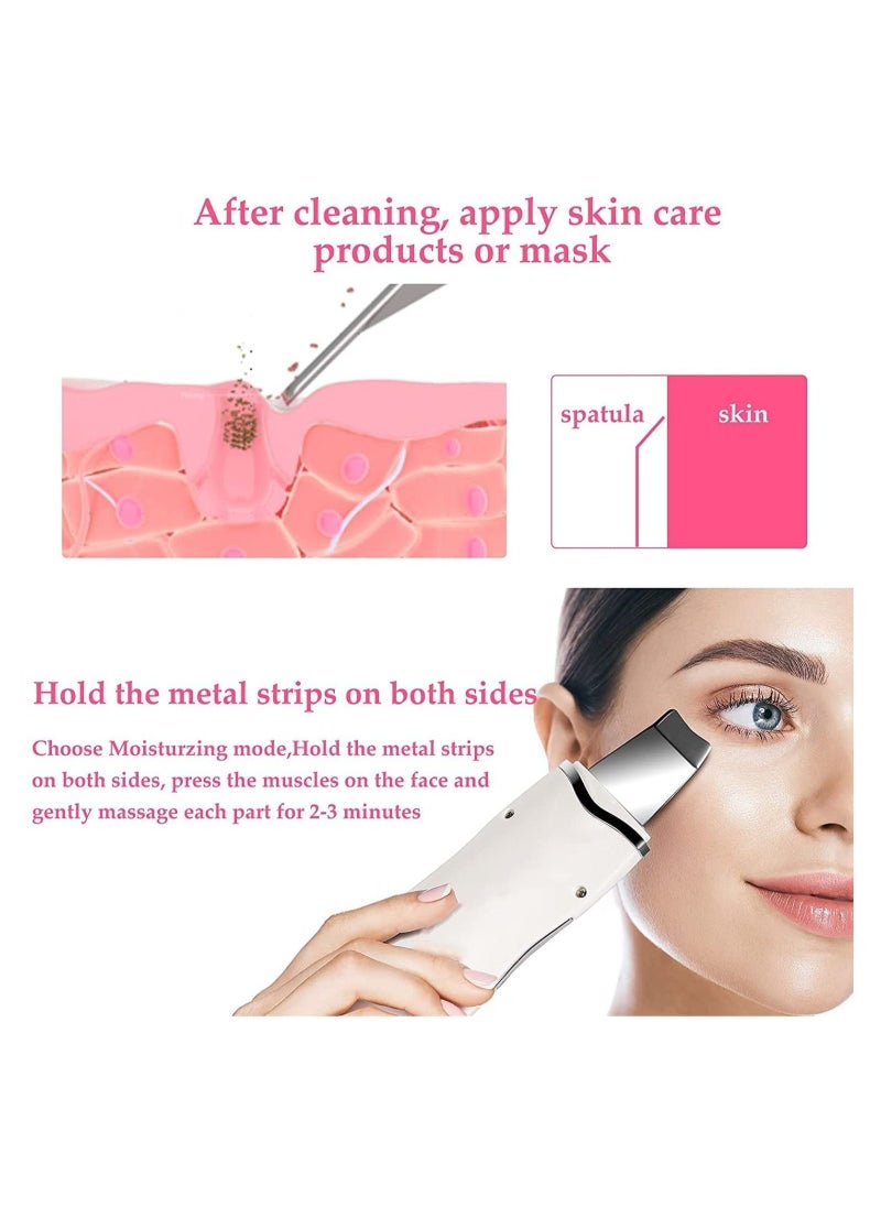 Y&D Vibrate Deep Face Cleaning Skin Scrubber, Remove Dirt Blackhead Reduce Wrinkles Facial Lifting Peeling Ultrasonic Shovel White  - Image 3