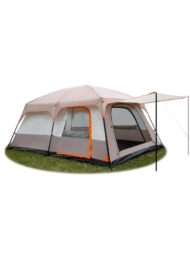توبيز خيمة توبي الجديدة للتخييم الخارجي بطبقتين، تتسع من 8 إلى 12 شخصًا، وتحتوي على غرفة نوم وغرفة معيشة، وكابينة عائلية (لون كاكي) - Image 1
