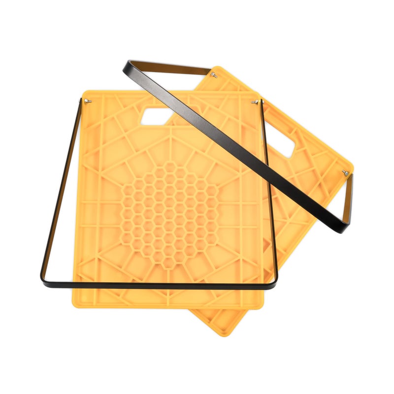 Camco Camco Large RV Stabilizing Jack Pad with Handle, Helps Prevent Jacks from Sinking, 14 Inch x 12 Inch Pad - 2 Pack - 44543, Yellow - Image 1