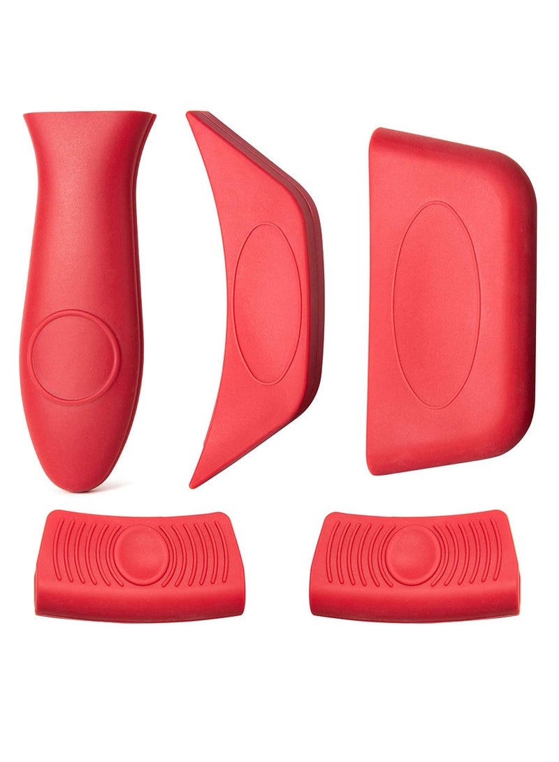 SYOSI Silicone Hot Handle Holder, Hot Mitts, MTSCE Removable Assist Holder Non Slip Heat Protecting Handle Cover for Cast Iron Skillets, Metal and Aluminum Cookware Handles 5 Pack - Image 1