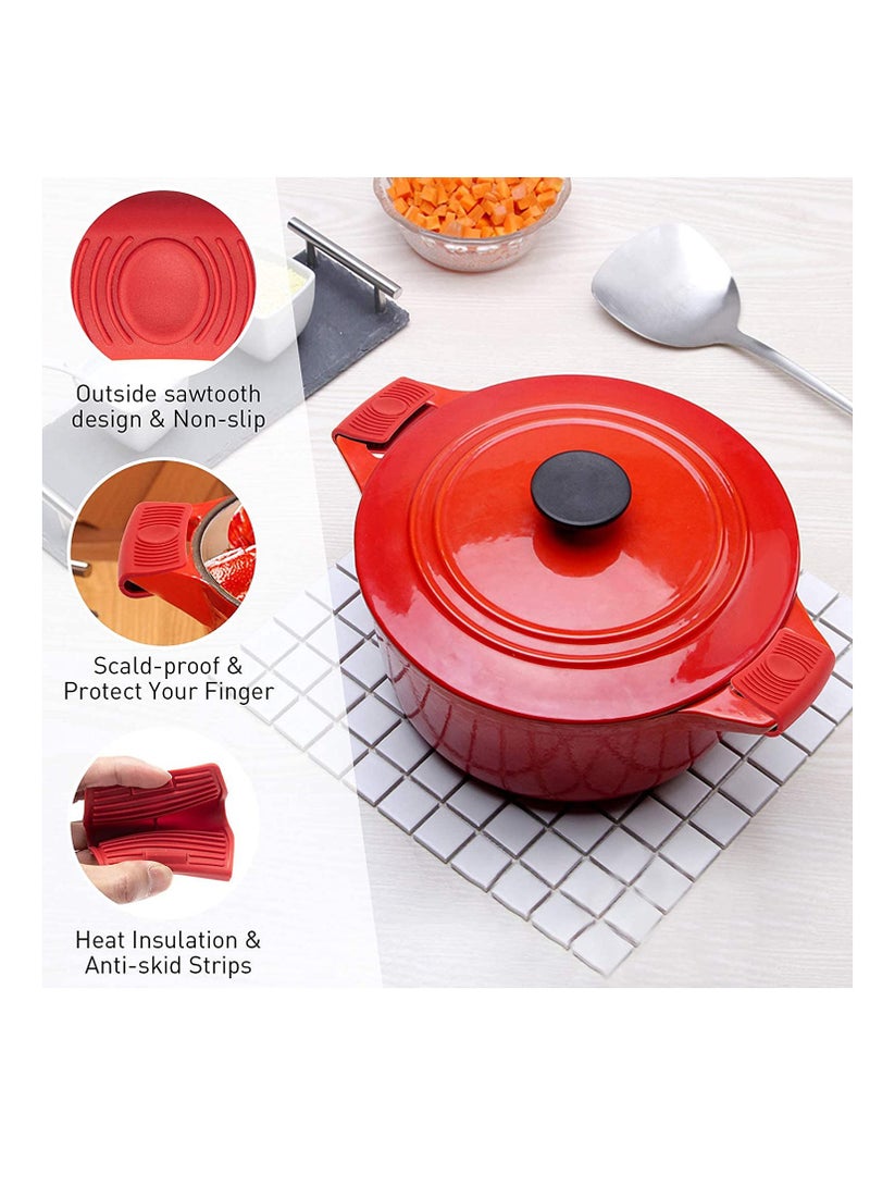 SYOSI Silicone Hot Handle Holder, Hot Mitts, MTSCE Removable Assist Holder Non Slip Heat Protecting Handle Cover for Cast Iron Skillets, Metal and Aluminum Cookware Handles 5 Pack - Image 3