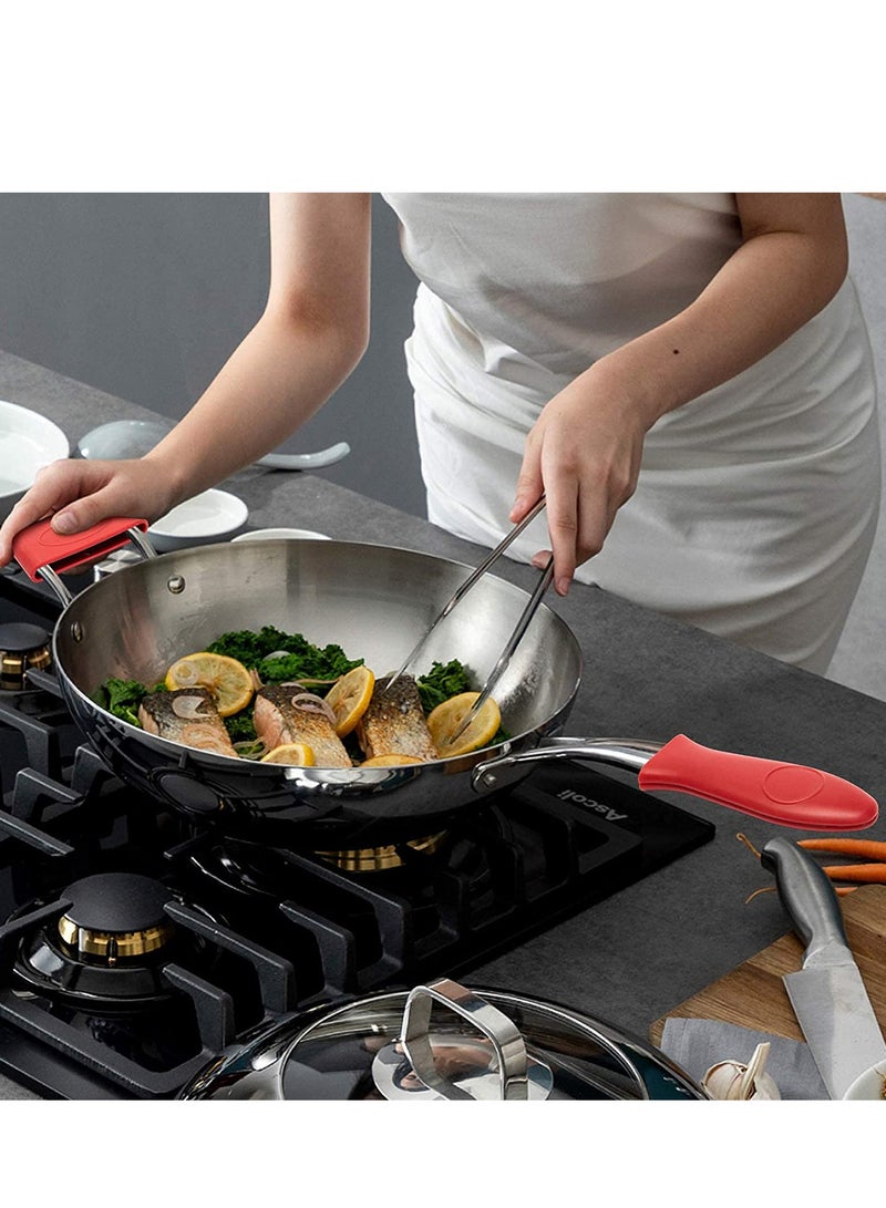 SYOSI Silicone Hot Handle Holder, Hot Mitts, MTSCE Removable Assist Holder Non Slip Heat Protecting Handle Cover for Cast Iron Skillets, Metal and Aluminum Cookware Handles 5 Pack - Image 2