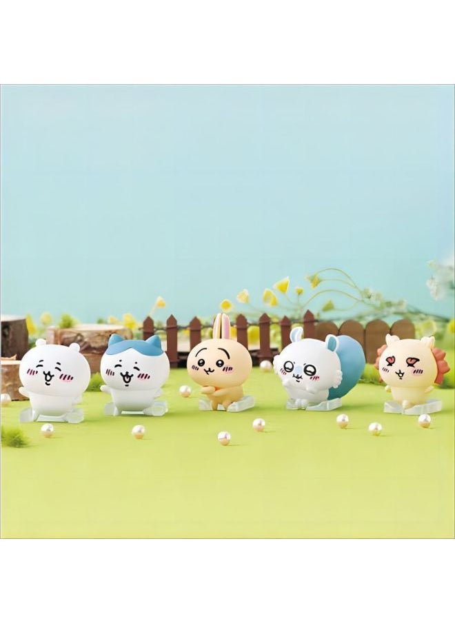 Generic - Jiyussage Chiikawa Small Eight Flying Squirrel Hand-held Self-deprecating Bear Queue Around The Twisted Egg Blind Box Desktop Ornaments-Color:2 Random Ones (not Repeated)-Specifications:Self-mocking Bear Team - Image 1