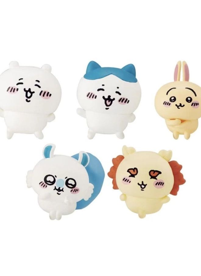 Generic - Jiyussage Chiikawa Small Eight Flying Squirrel Hand-held Self-deprecating Bear Queue Around The Twisted Egg Blind Box Desktop Ornaments-Color:2 Random Ones (not Repeated)-Specifications:Self-mocking Bear Team - Image 1