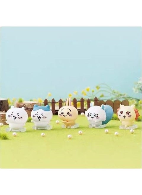 Jiyussage Chiikawa Small Eight Flying Squirrel Hand-held Self-deprecating Bear Queue Around The Twisted Egg Blind Box Desktop Ornaments-Color:2 Random Ones (not Repeated)-Specifications:Self-mocking Bear Team