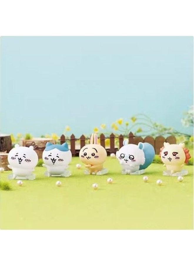 Generic - Jiyussage Chiikawa Small Eight Flying Squirrel Hand-held Self-deprecating Bear Queue Around The Twisted Egg Blind Box Desktop Ornaments-Color:2 Random Ones (not Repeated)-Specifications:Self-mocking Bear Team - Image 1