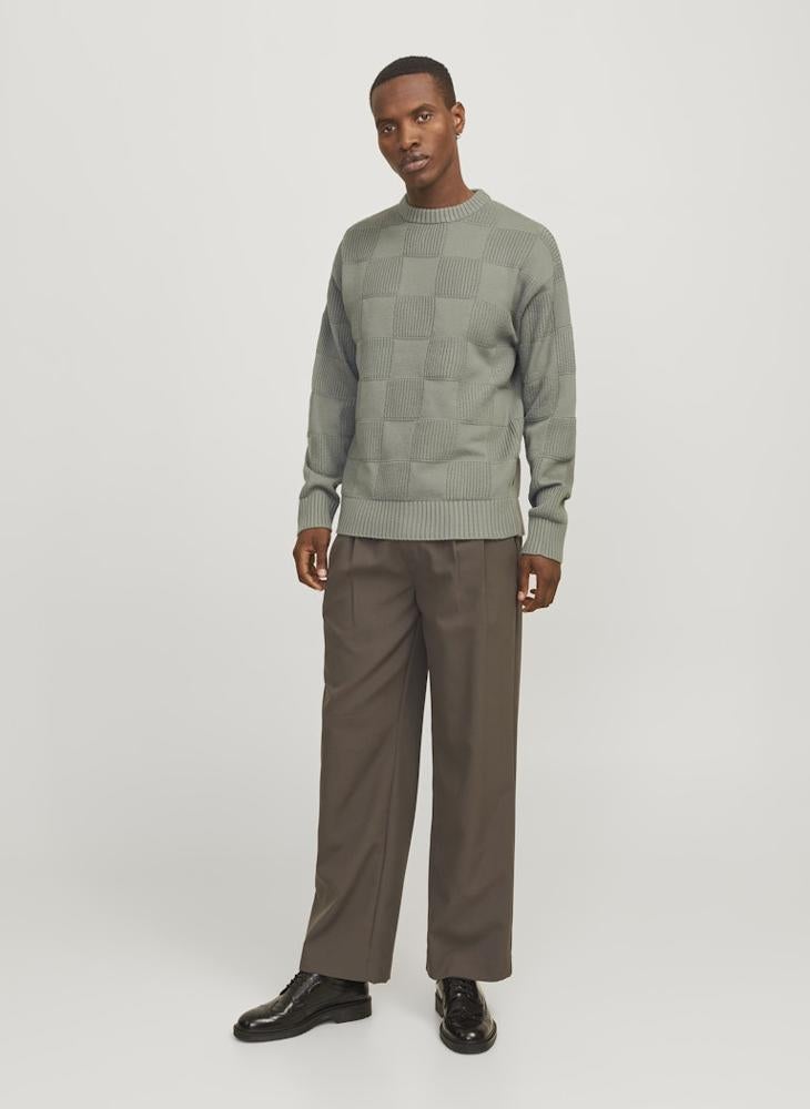 JACK & JONES Checked Crew Neck Sweater  - Image 4