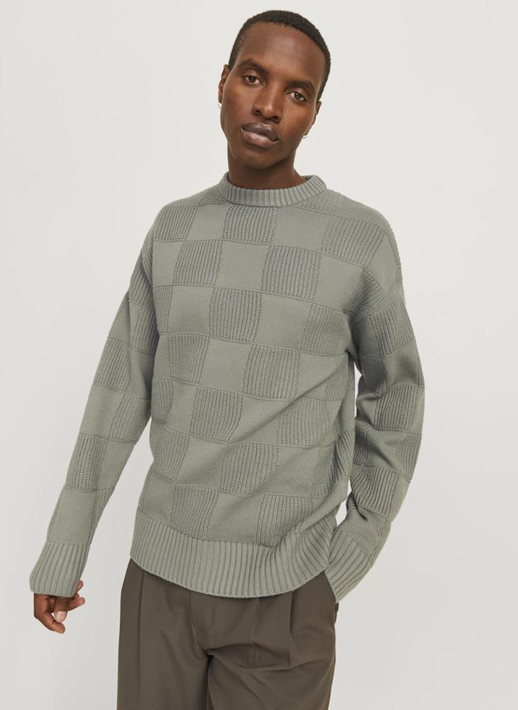 JACK & JONES Checked Crew Neck Sweater  - Image 3