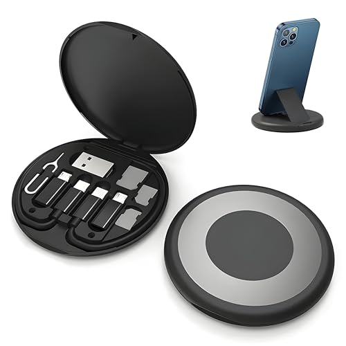 VEROX All in One Mobile Stand Compatible with 60W Travel Accessories Cable Set Type C to Type C Cable | Type C to OTG | Type-C to Micro USB OTG | Type C to USB | Sim Ejector Pin-Black - Image 1