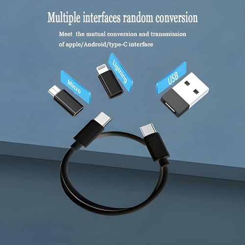 VEROX All in One Mobile Stand Compatible with 60W Travel Accessories Cable Set Type C to Type C Cable | Type C to OTG | Type-C to Micro USB OTG | Type C to USB | Sim Ejector Pin-Black - Image 5
