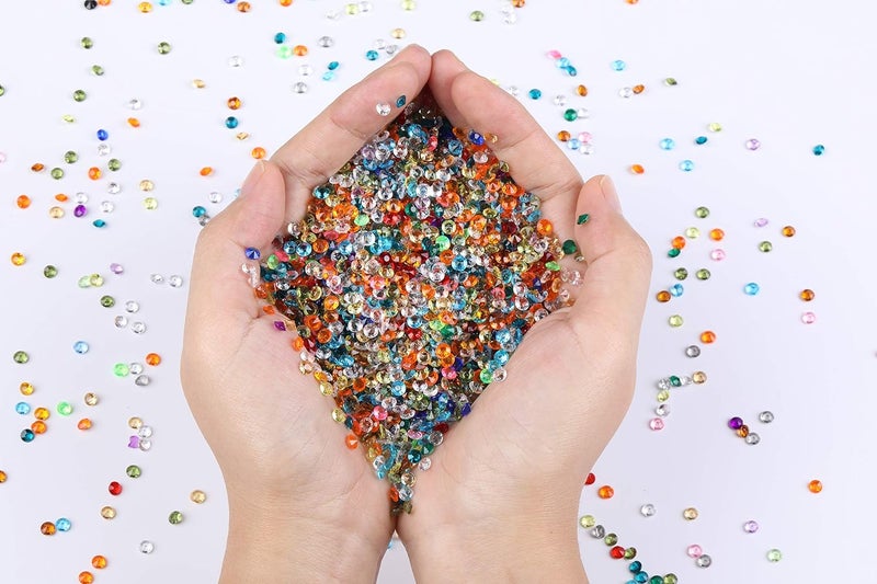 Gintoaria 10000 pcs/Pack Wedding Table Scatter Confetti Crystals Acrylic Diamonds Vase Fillers 4.5 mm Rhinestones for Wedding, Bridal Shower, Vase Beads Decorations (Multi-Colored) - Image 3