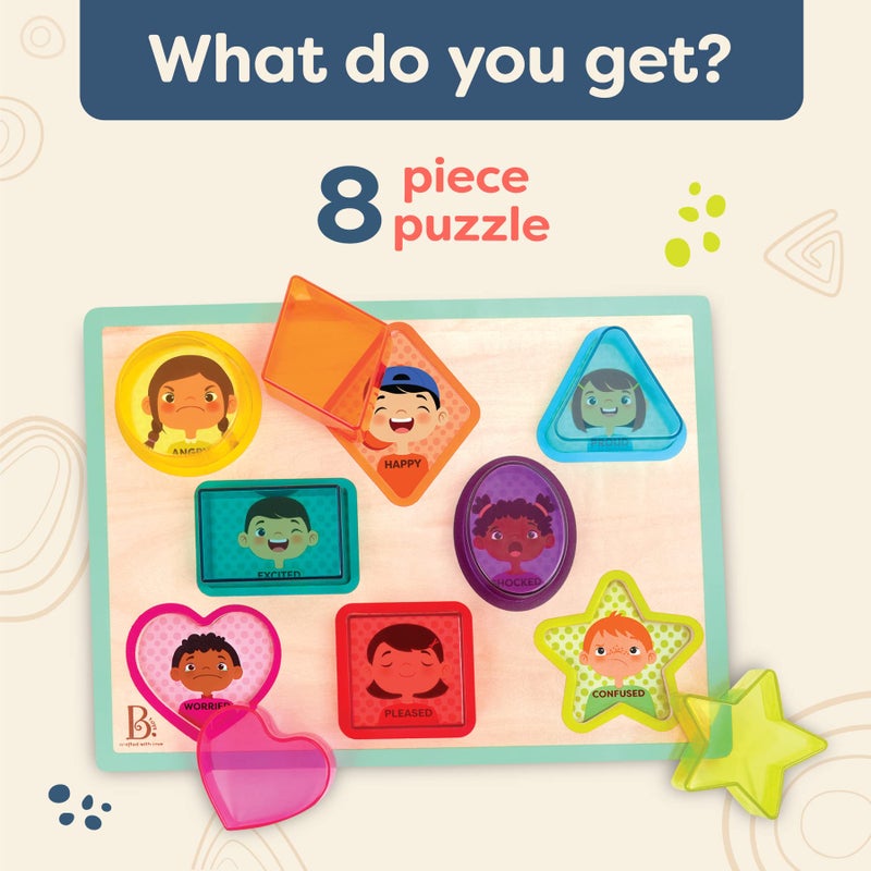 B. Toys â€“ Shapes & Emotions â€“ Chunky Puzzle â€“ Toddler Puzzle â€“ Geometric Shapes & Emotions â€“ Classic Toys for Kids â€“ 2+ Years - Image 5