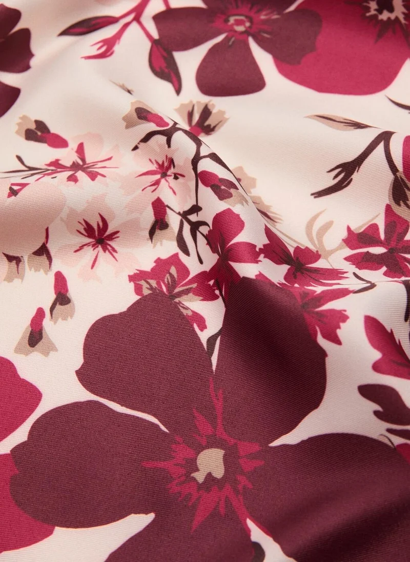 مانجو Floral-print satin scarf