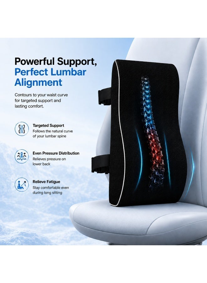 EXCLIFE Car lumbar support, slow rebound memory foam lumbar support cushion, office chair backrest cushion - Image 2
