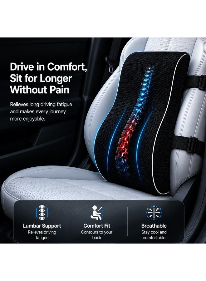 EXCLIFE Car lumbar support, slow rebound memory foam lumbar support cushion, office chair backrest cushion - Image 3