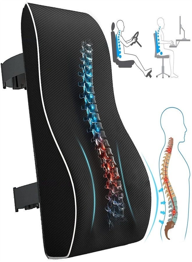 EXCLIFE Car lumbar support, slow rebound memory foam lumbar support cushion, office chair backrest cushion - Image 1