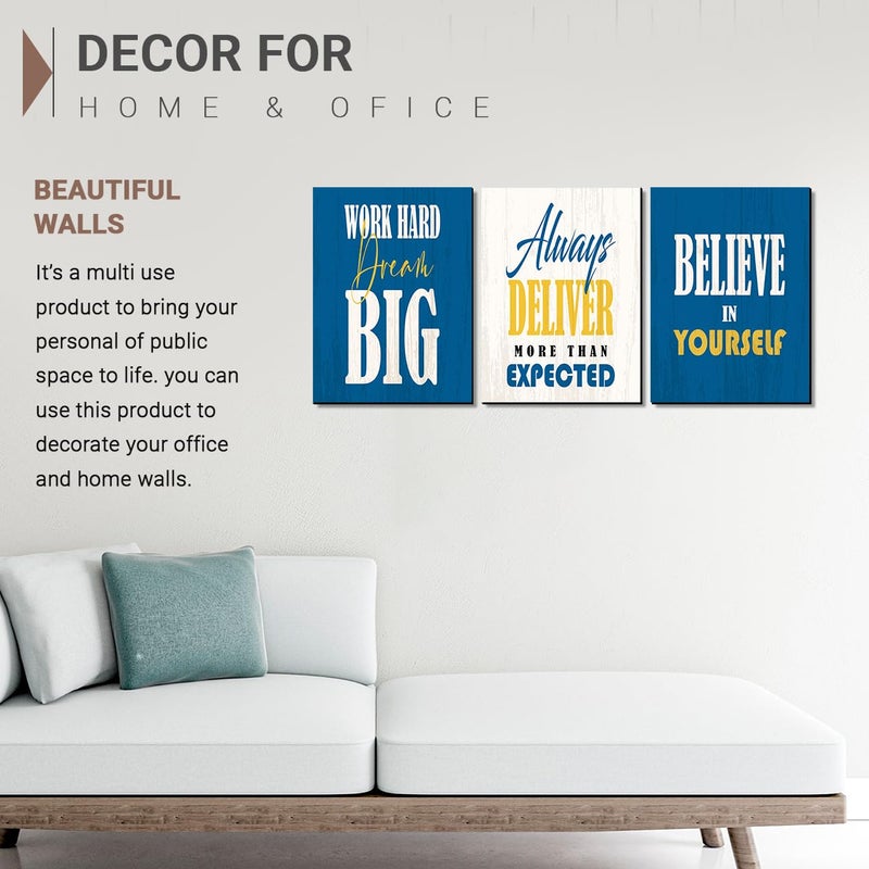 KOTART kotart Motivational Quotes MDF Panel Posters for Room and Office Decoration Inspirational Wall Frames Panel for Home and Office Wall Decor 9 x 12 inch Wood Pack of 3 Quotes Wall Posters B  - Image 5