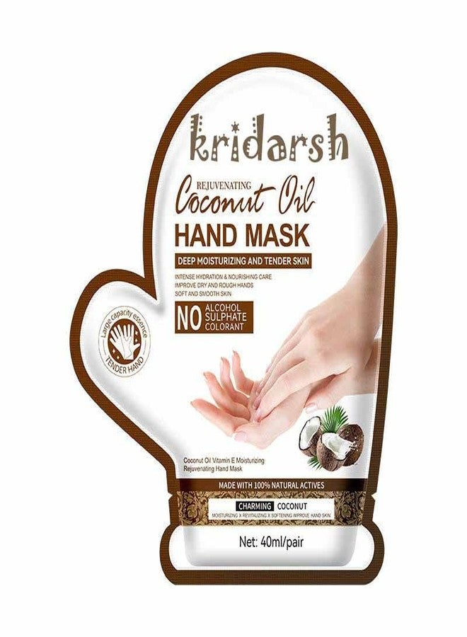 KRIDARSH Coconut Oil Hand Mask for Dry Cracked Hands, Repair Hands Sheet Glove Whitening Coconut Oil & Vitamin E, Moisturizing Gloves, Hand mask for Women & Men - Image 1