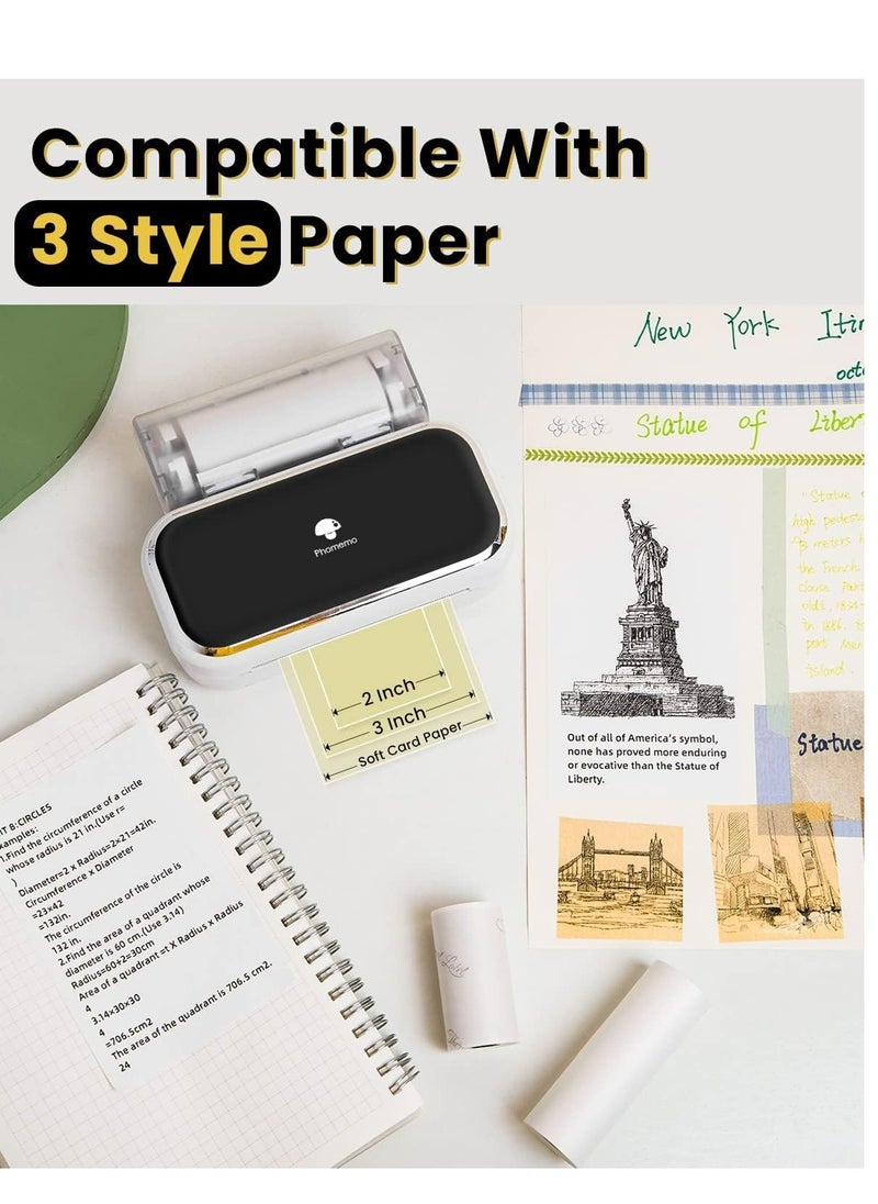 phomemo - M03 Portable Printer-Bluetooth Portable Printer Photo Printer Wireless Portable Mobile Printer Thermal Printer Compatible with iOS + Android,,Cute School Supplies - Image 1