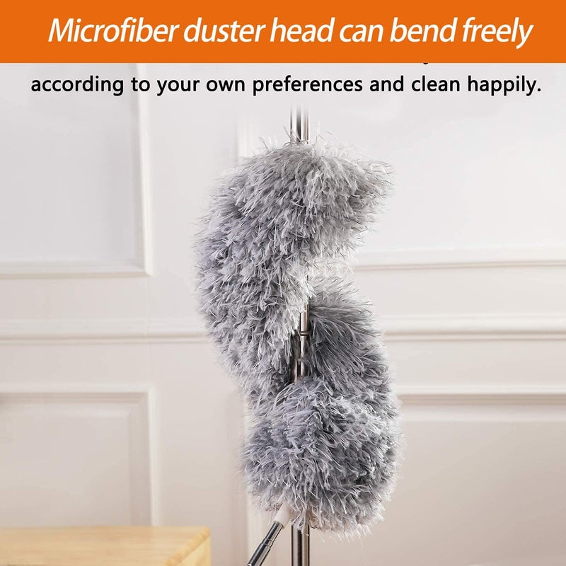 TECH LOGO ELECTRONICS Extendable Microfiber Soft Feather Duster for High and Standard Surface Cleaning Foldable Long Rod for Ceiling Fans Cobweb and HardtoReach Spaces  - Image 4