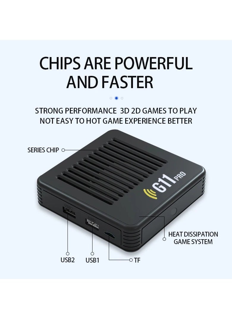 ارواق - G11 Pro Game Box نظام مزدوج لألعاب الفيديو 128G مدمج 40000+ ألعاب ريترو 2.4G لوحة ألعاب لاسلكية 4K HD Game Stick TV BOX - Image 1