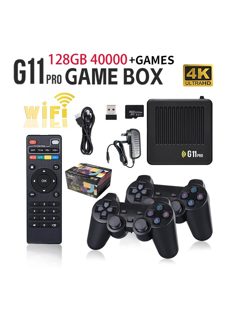 ارواق - G11 Pro Game Box نظام مزدوج لألعاب الفيديو 128G مدمج 40000+ ألعاب ريترو 2.4G لوحة ألعاب لاسلكية 4K HD Game Stick TV BOX - Image 1